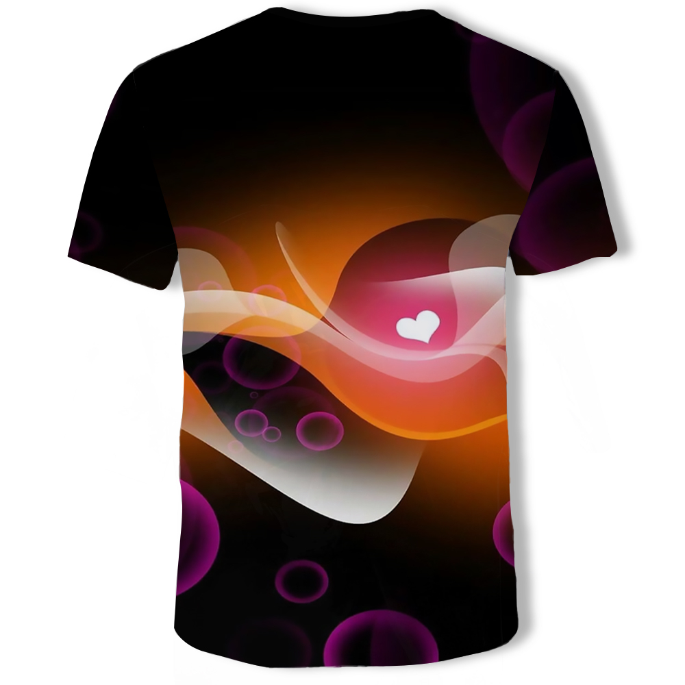 3D Graphic Printed Men's Short-Sleeved T-shirt- Multi-D 2XL