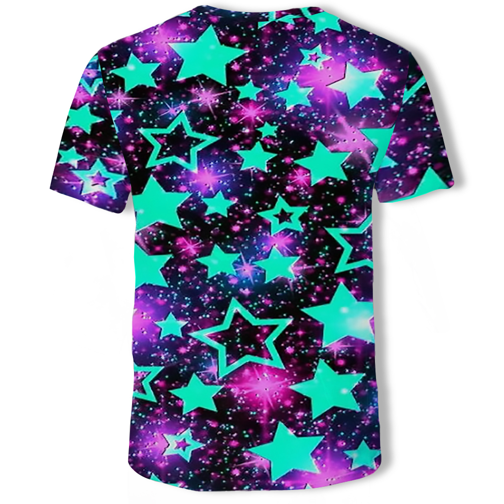 3D Graphic Printed Men's Short-Sleeved T-shirt- Multi-D 2XL