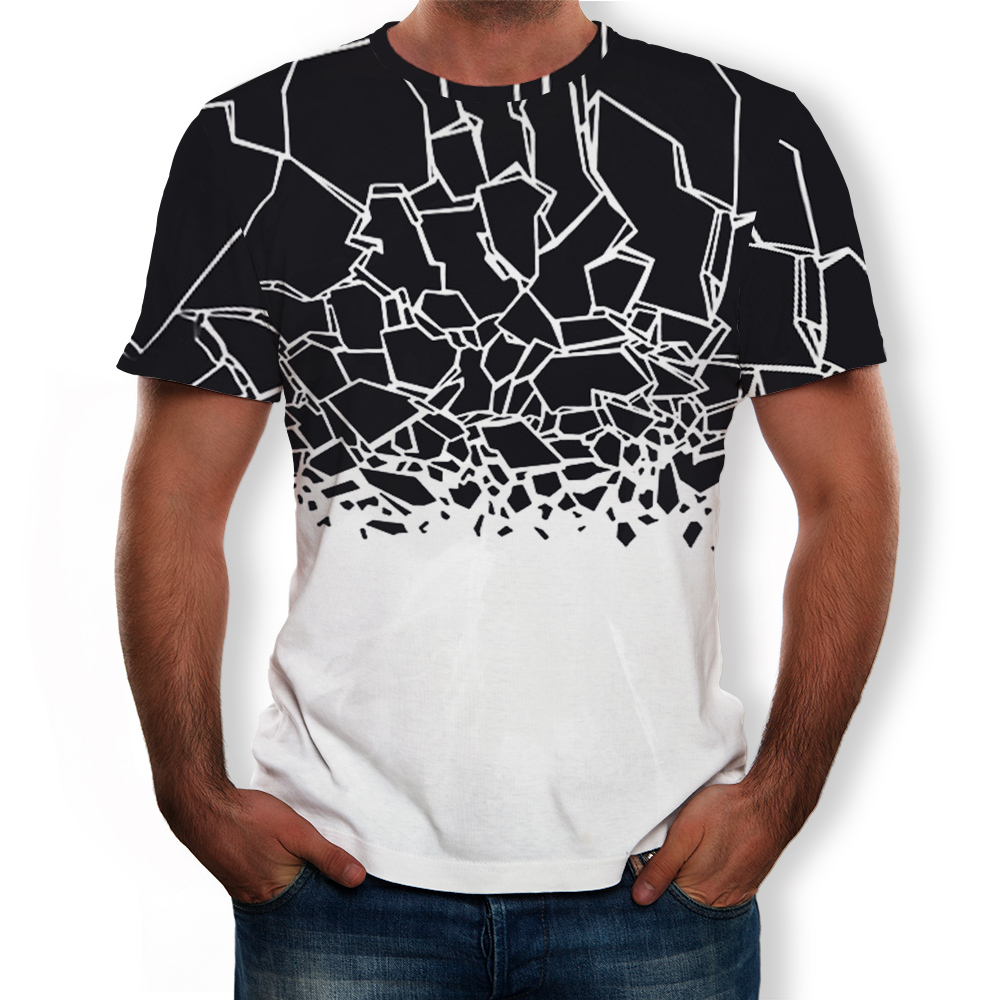 3D Summer Fashion New Broken Print Men's Short-Sleeved T-shirt- Multi 3XL 3D Summer Fashion New Broken Print Men's Short-Sleeved T-shirt- Multi 3XL
