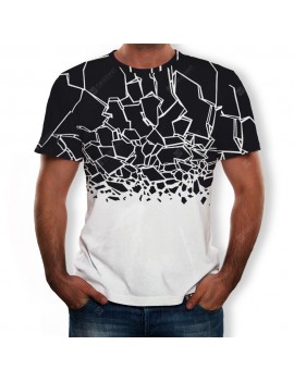 3D Summer Fashion New Broken Print Men's Short-Sleeved T-shirt
