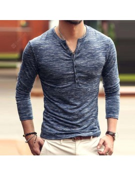 New Man Cotton Blend O-Neck Tee Full Sleeve Top Casual Fashion T-Shirt 1239