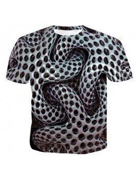 Summer New Men's 3D Geometric Print Short-Sleeved T-shirt
