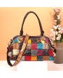 Women Bohemian Large Capacity Genuine Leather Handbags Patchwork Handmade Crossbody Bags