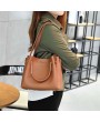 Women Faux Leather Two-piece Set Bucket Bag Handbag Shoulder Bag