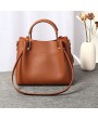 Women Faux Leather Two-piece Set Bucket Bag Handbag Shoulder Bag