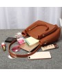 Women Faux Leather Two-piece Set Bucket Bag Handbag Shoulder Bag