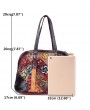 Women Floral Bohemian Genuine Leather Handbags Shell Large Capacity Crossbody Bags
