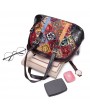 Women Floral Bohemian Genuine Leather Handbags Shell Large Capacity Crossbody Bags