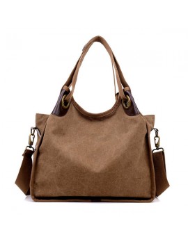 Women Large Capacity Canvas Casual Handbag Shopping Travel Shoulder Bags