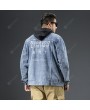 Large Size Printing Large Size Men's Autumn and Winter Loose Denim Stretch Jacket