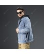 Large Size Printing Large Size Men's Autumn and Winter Loose Denim Stretch Jacket