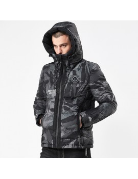 2020 Autumn And Winter Influx Of Casual Men's Fashion Camouflage Hooded Men's Padded Coat And Long Sections Warm Jacket