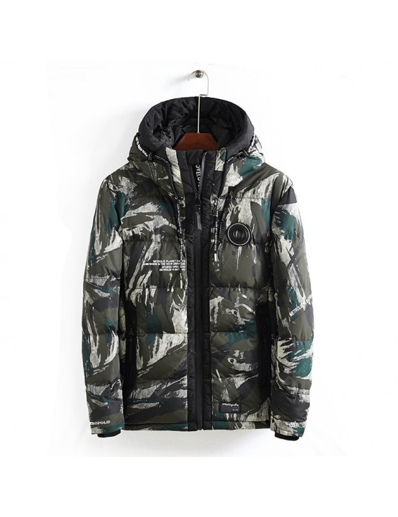 2020 Autumn And Winter Influx Of Casual Men's Fashion Camouflage Hooded Men's Padded Coat And Long Sections Warm Jacket