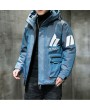 Fall And Winter Clothes Men's Casual Cotton Hooded Winter Thick Solid Color Collarless Loose Coat Handsome Teen