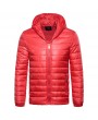 Fall And Winter Clothes Men's Hooded Coat WISH Men Multicolor Solid Color Casual Padded Jacket Male