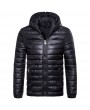 Fall And Winter Clothes Men's Hooded Coat WISH Men Multicolor Solid Color Casual Padded Jacket Male