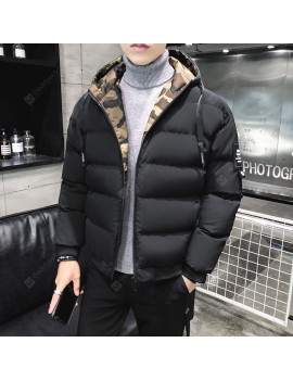 Men's Cotton Hooded Thick Warm Winter Padded Collar Korean Slim Trend Of Cotton-padded Jacket Casual Jacket