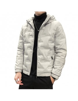 Men's Cotton-padded Clothes Autumn And Winter Fashion Hooded Padded Collar Korean Slim Trend Of Cotton-padded Jacket Casual Jacket