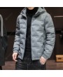 Men's Cotton-padded Clothes Autumn And Winter Fashion Hooded Padded Collar Korean Slim Trend Of Cotton-padded Jacket Casual Jacket