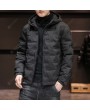 Men's Cotton-padded Clothes Autumn And Winter Fashion Hooded Padded Collar Korean Slim Trend Of Cotton-padded Jacket Casual Jacket