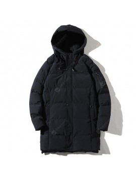 Men's Cotton-padded Coat Winter Fashion Hooded Thick Warm Coat Long Padded Coat
