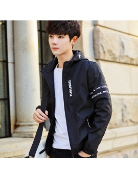 Men's Jackets Jacket Trend Of Young People Standing Collar Casual Slim Thin Windproof Jacket