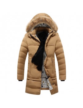 Men's Thick Cotton Coat Hooded Warm Down Jacket