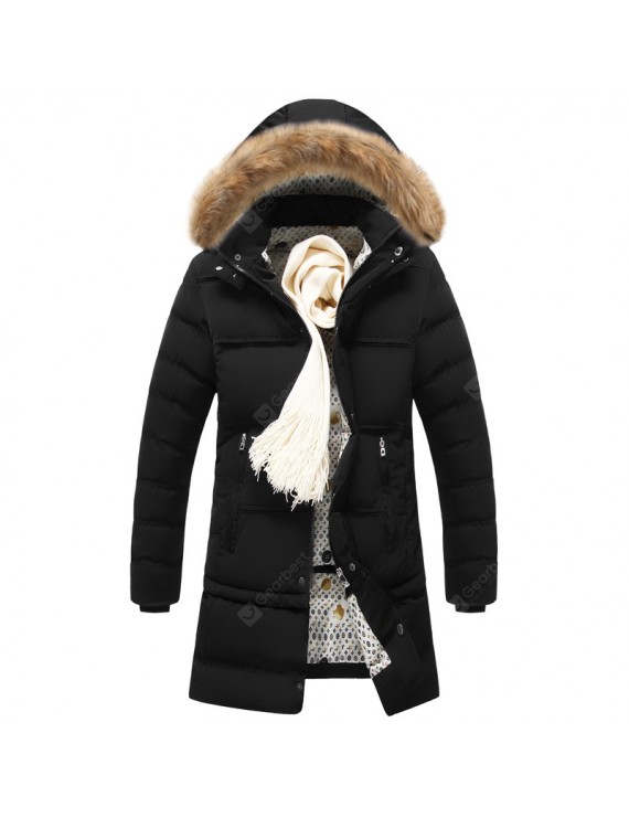 Men's Thick Cotton Coat Hooded Warm Down Jacket