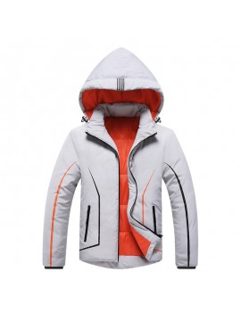 Men's Winter Jacket Fitted Cotton Hooded Casual Korean Version Of Slim Warm Warm Padded Detachable Collar Student