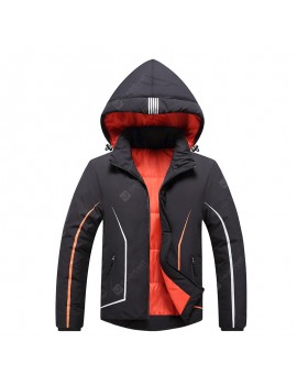 Men's Winter Jacket Fitted Cotton Hooded Casual Korean Version Of Slim Warm Warm Padded Detachable Collar Student