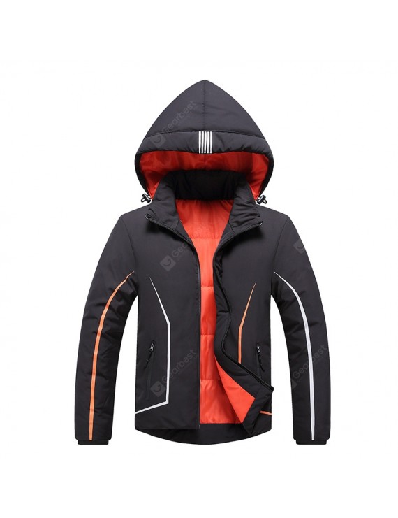 Men's Winter Jacket Fitted Cotton Hooded Casual Korean Version Of Slim Warm Warm Padded Detachable Collar Student